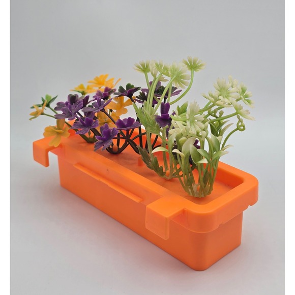 Vtg 1980 Barbie Dream House Pool Flower Box Planter Orange Replacement Flowers - Picture 4 of 7